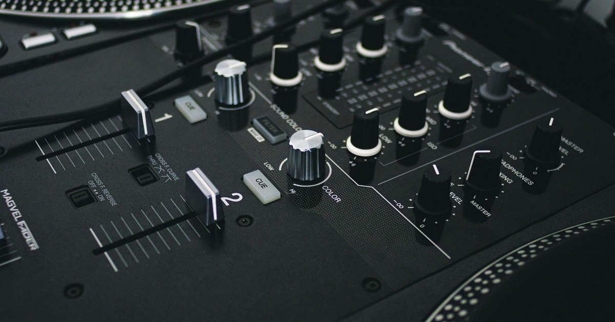Top view of the Pioneer DJ DJM-A9 mixer showing the control layout and new screen